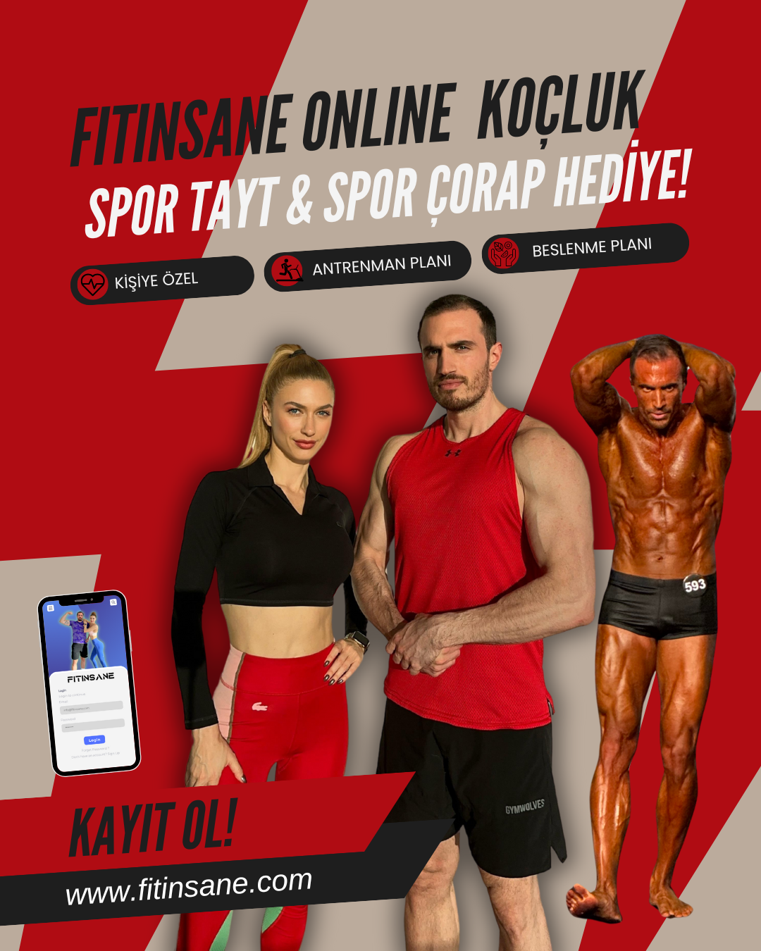 12 Aylık Koçluk + Fitinsane Spor Tayt + Spor Çorap HEDİYE!