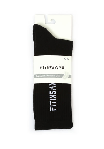 Premium Performance Crew Unisex Sports Socks Black