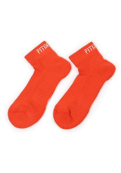 Premium Performance Quarter Trainer Sports Socks 2pk (Orange-Pink)