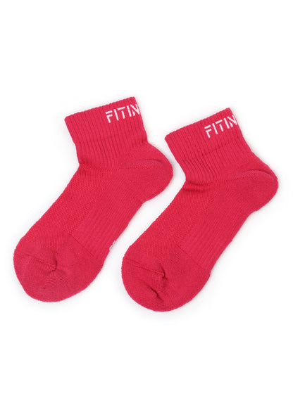 Premium Performance Quarter Trainer Sports Socks 2pk (Orange-Pink)