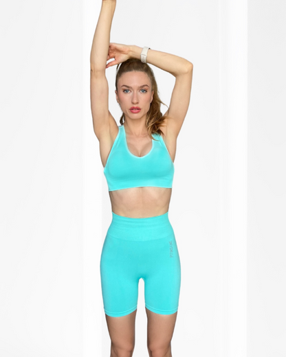 Women Mint Seamless Workout Shorts