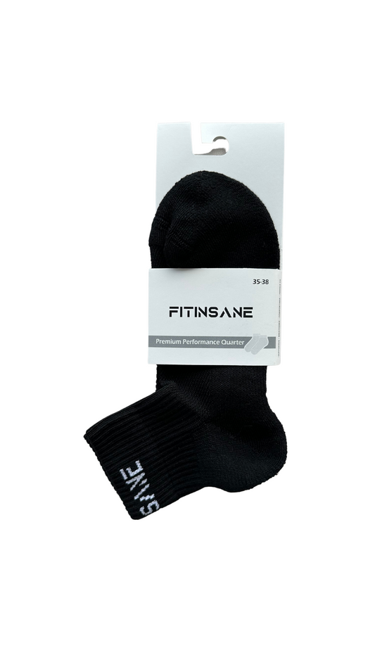 Premium Performance Quarter Sports Socks Black