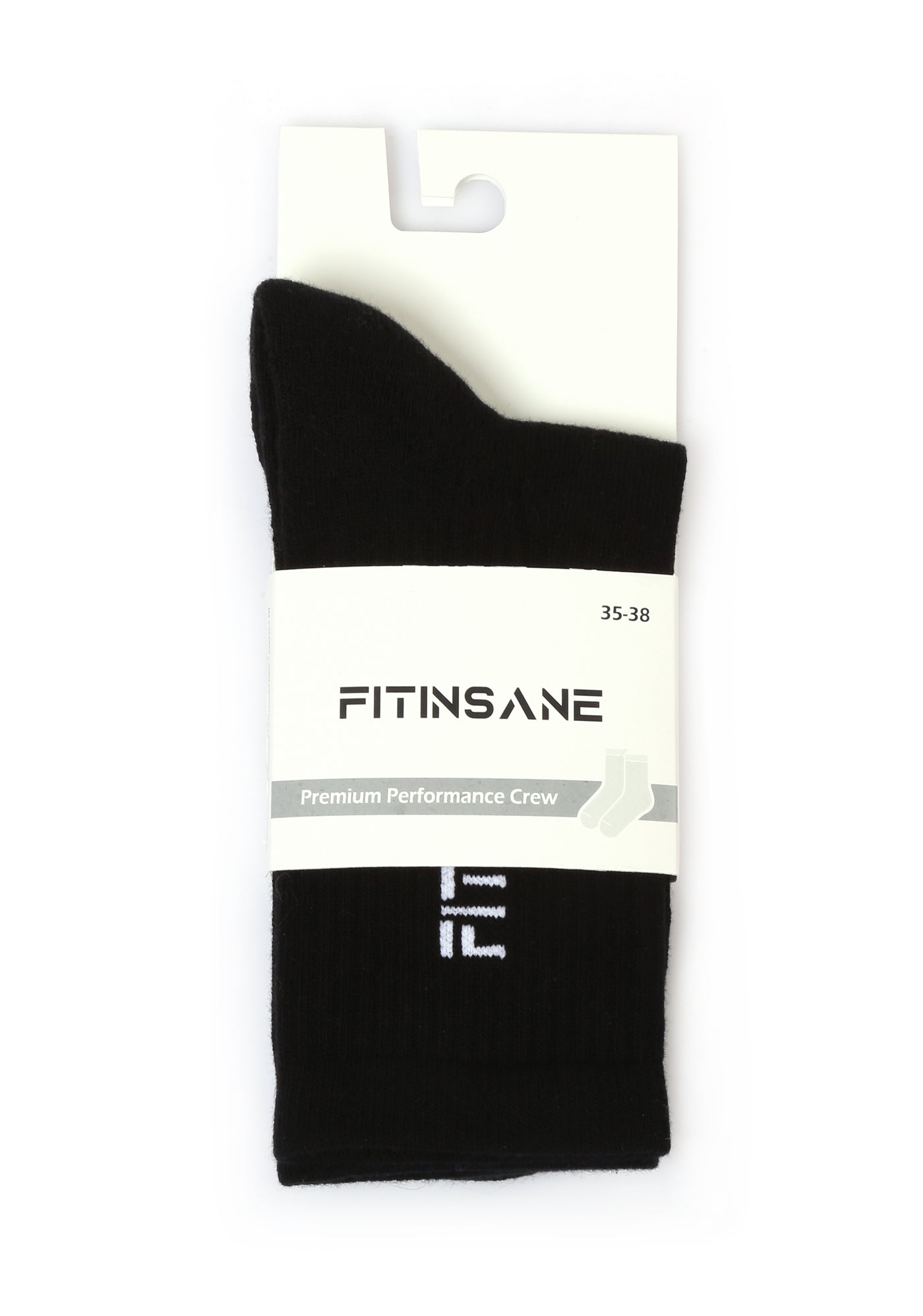 Fitinsane Siyah Crew Çorap 35-38 numara – paketli unisex spor çorap