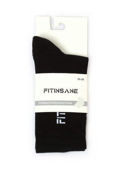 Fitinsane Siyah Crew Çorap 35-38 numara – paketli unisex spor çorap